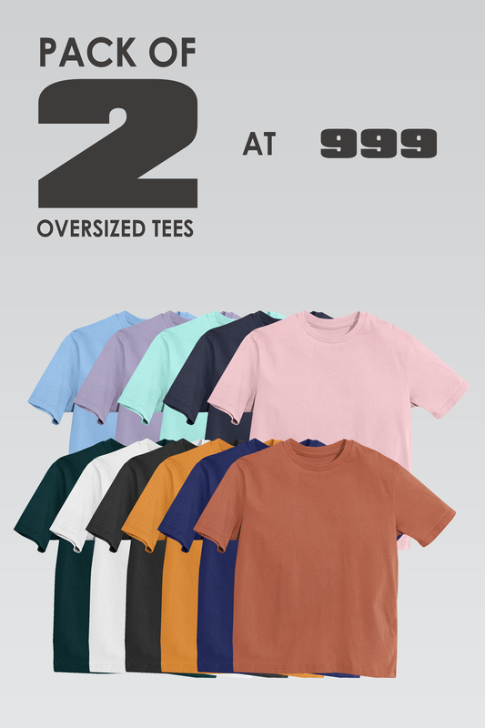Pick Any 2 - Plain Oversized T-shirt Combo