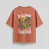 Let's Grow Together | Floral Oversized Tshirt