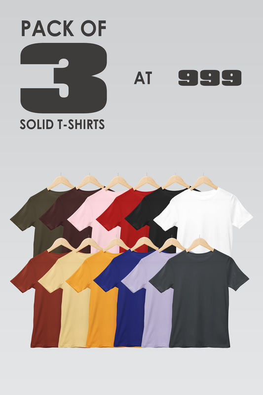 Buy Pick Any 3 - Plain Solid Shirts Combo Online in India -Beyoung
